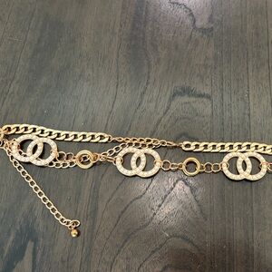 Elegant Gold Chain Belt with Crystal Accents
